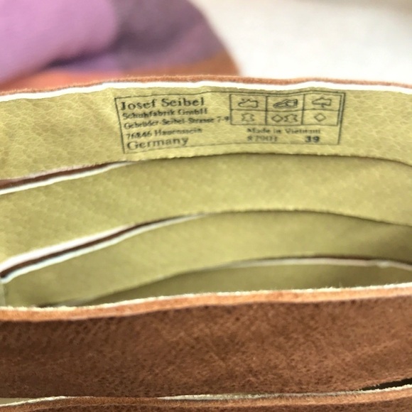 Josef Seibel Brown Leather Strappy Cutout Booties Size 9 Stacked Heel - Picture 6 of 12